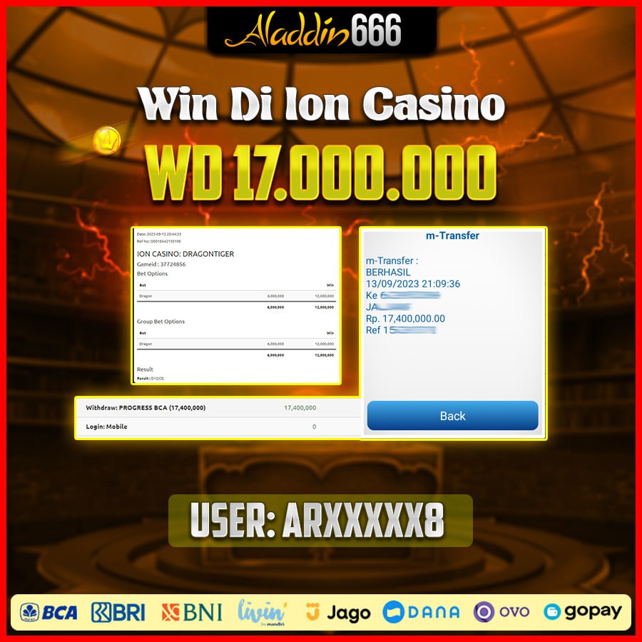 Jackpot Ion Casino 13-Sep-2023 Member Aladdin666