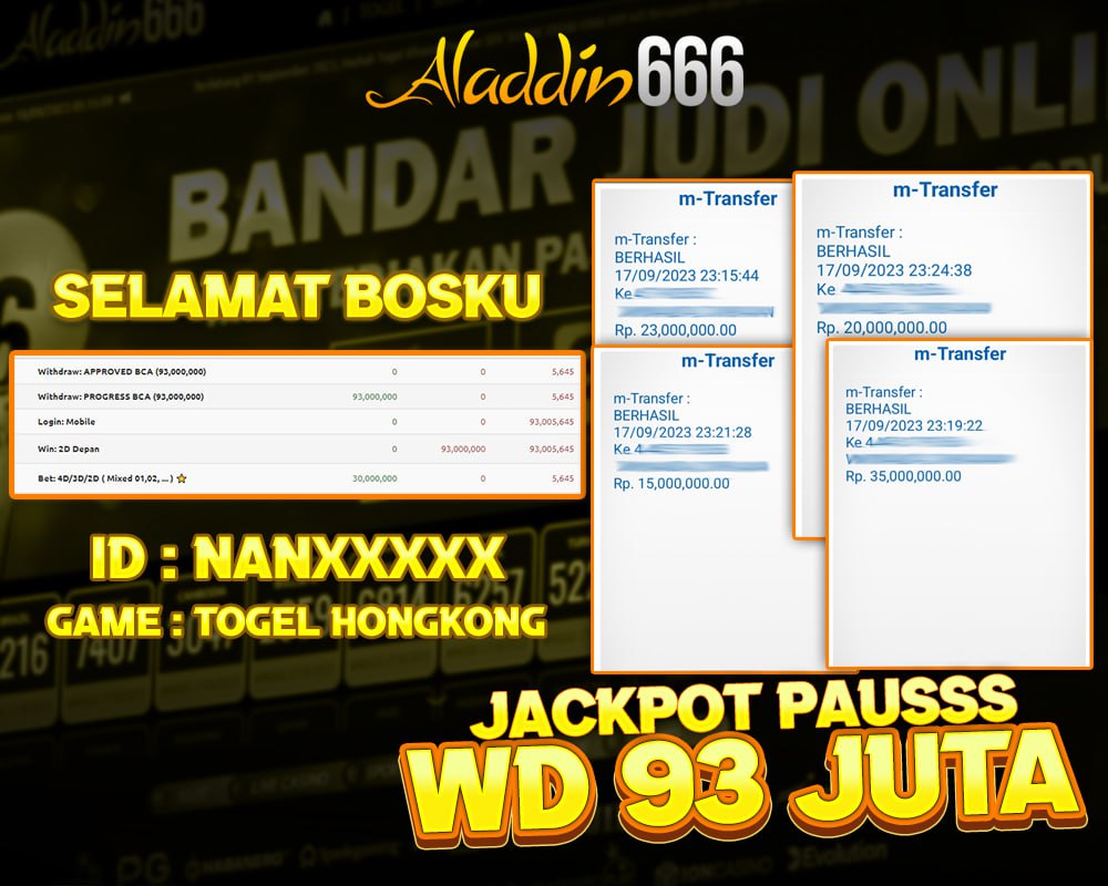 Jackpot Togel Hongkong#1 17-Sep-2023 Member Aladdin666