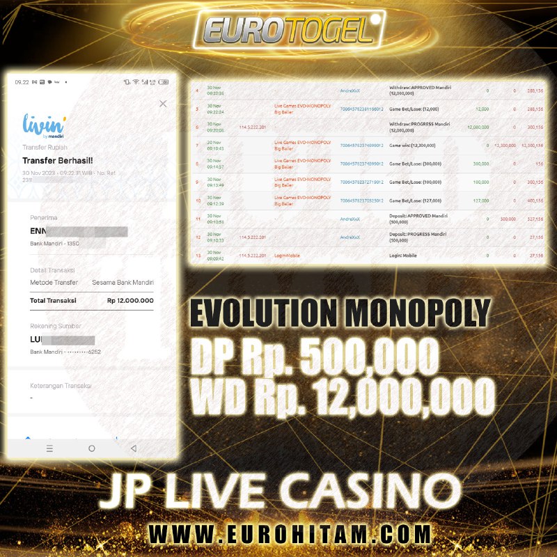 Jackpot Casino Evolution 30-Nov-2023 Member Eurotogel