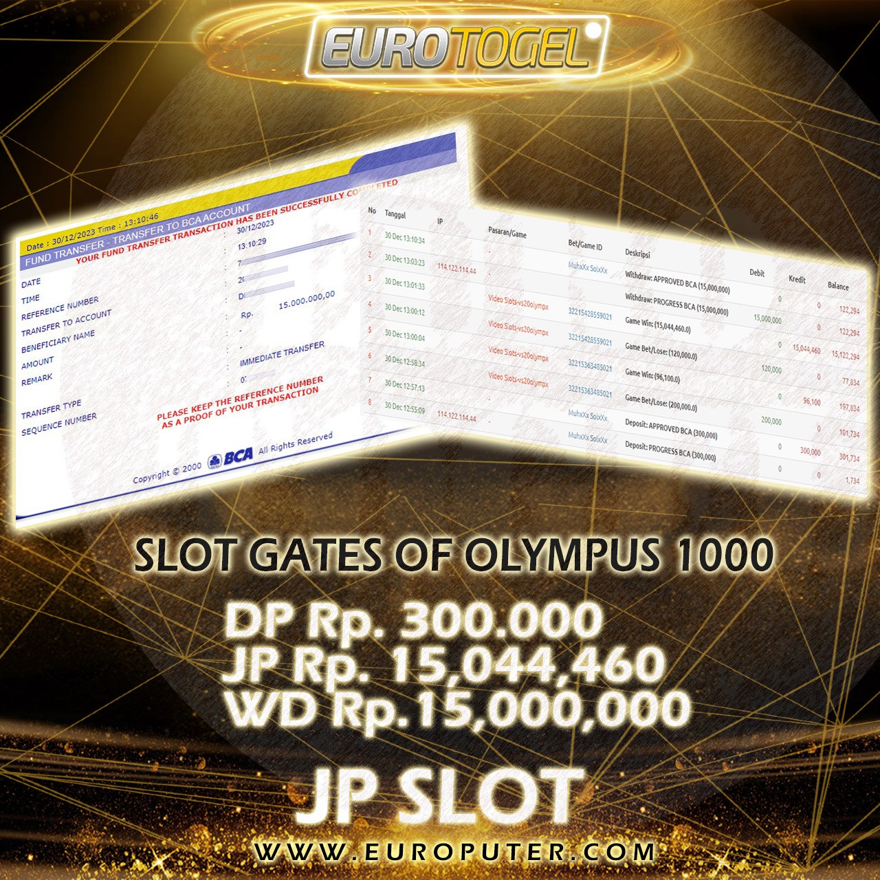 Jackpot#1 Slot Pragmatic 30-Des-2023 Member Eurotogel