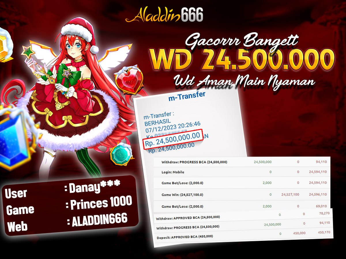 Jackpot Slot Pragmatic 07-Dec-2023 Member Aladdin666
