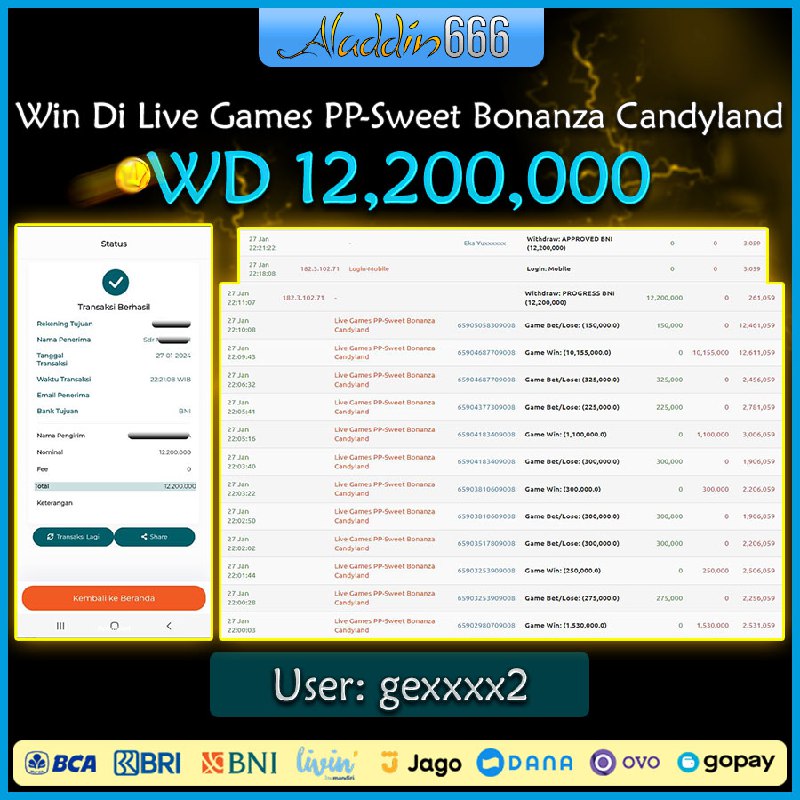 Jackpot Live Casino 28-Jan-2024 Member Aladdin666