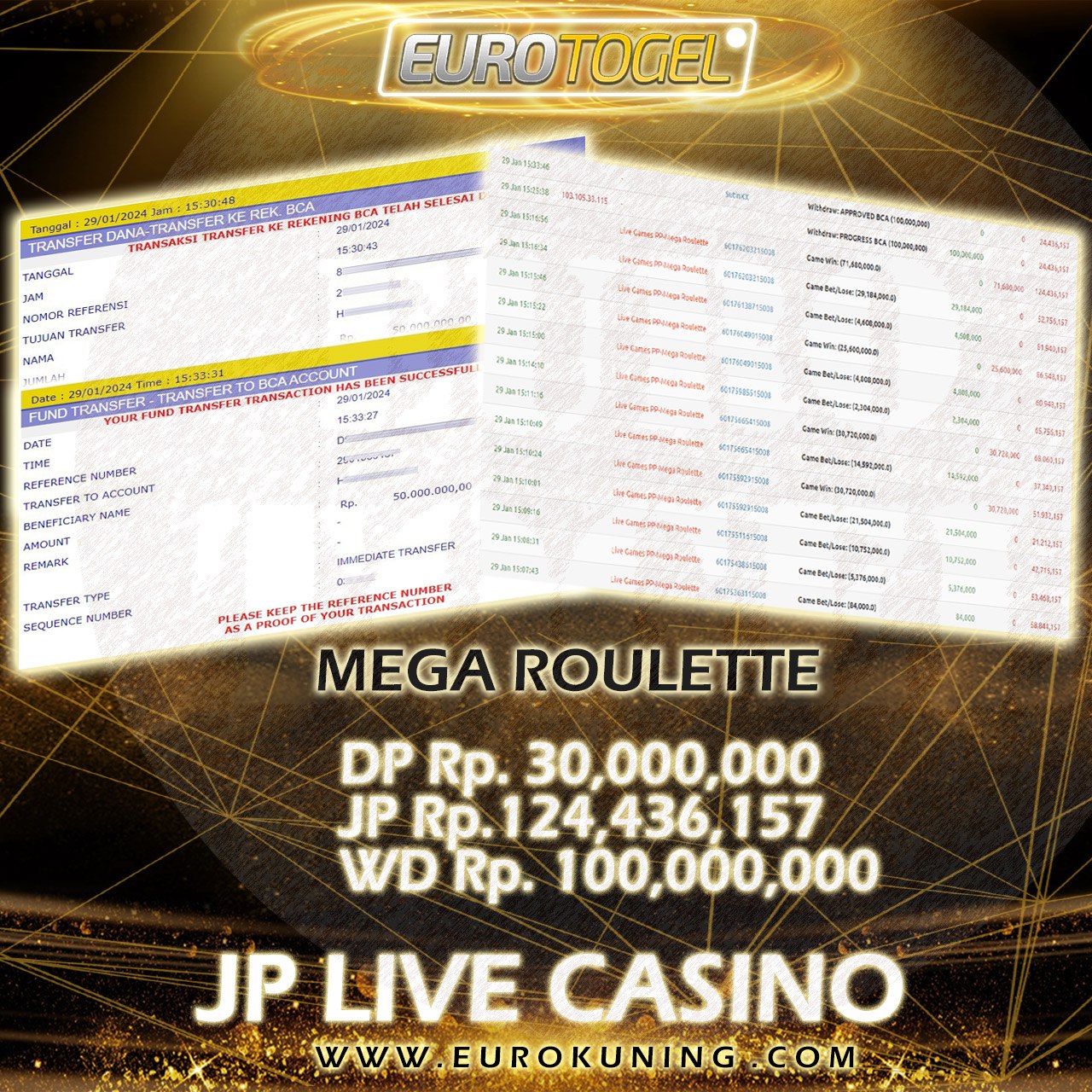 Jackpot Live Casino 29-Jan-2024 Member Eurotogel