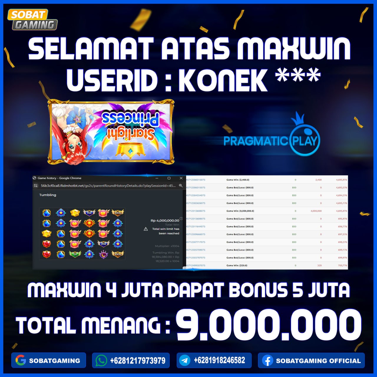 Jackpot#1 Slot Pragmatic 06-juli-2024 Member Sobatgaming