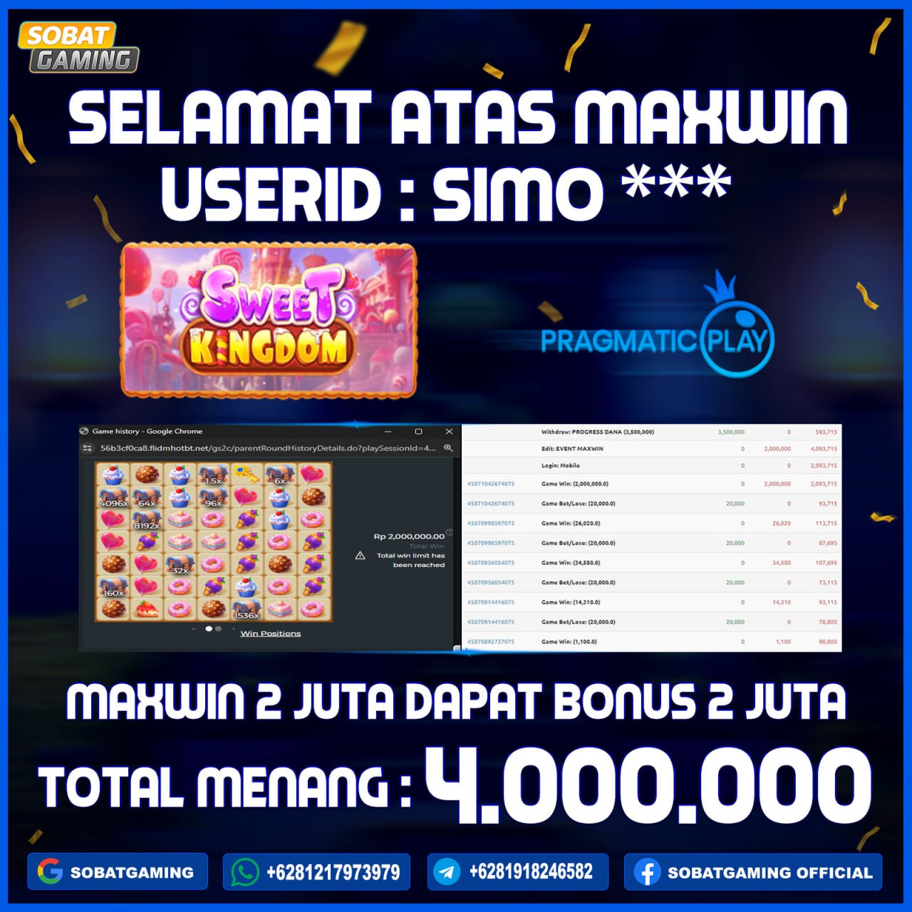 Jackpot Slot Pragmatic 10-juli-2024 Member Sobatgaming