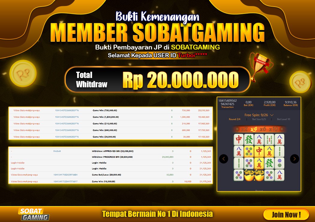 Jackpot Slot PG-Soft 03-Oktober-2024 Member Sobatgaming